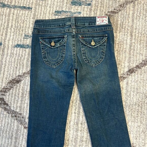 True Religion Blue Low Wasted Straight Leg Jeans Size 32 - Picture 5 of 5